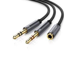Wanmingtek Headphone Splitter CTIA For Computer Y Jack Adapter 3.5mm 2 x 3 Pole TRS Male to 4 Pole TRRS Female for Smartphone earphone PS4 Gaming Headset to PC-Gray Wanmingtek Headphone Splitter CTIA For Computer Y Jack Adapter 3.5mm 2 x 3 Pole TRS Male to 4 Pole TRRS Female for Smartphone earphone PS4 Gaming Headset to PC-Gray