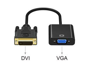 Jansicotek Active DVI-D to VGA Adapter Converter - Male to Female M/F Video Adapter Cable for DVI-D 24+1 for DVI Device, Laptop, PC to VGA Displays, Monitors, Projectors (DVI24+1 TO VGA)
