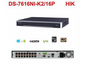 Origianl Hikvision English Version DS-7616NI-K2/16P 16 POE ports D4K 16ch Cameras POE H.265 up to 8MP NVR Network Digital Video Recorder