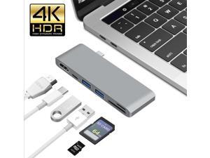 Wanmingtek USB C Hub Adapter for MacBook, MacBook Pro 2017/2016, Ultra Slim Type C Hub with 4K HDMI, USB-C Power Delivery Port, 2xUSB 3.0, SD/Micro Card Reader (Gray) Wanmingtek USB C Hub Adapter for MacBook, MacBook Pro 2017/2016, Ultra Slim Type C Hub with 4K HDMI, USB-C Power Delivery Port, 2xUSB 3.0, SD/Micro Card Reader (Gray)