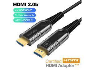 VEGGIEG Fiber HDMI Cable 4K HDR 60Hz  HDMI Fiber Optic Cable 20 ARC Dolby Vision HDCP22 18GBps Compatible with Apple TV Roku Xbox PS4 Projector1M33ft