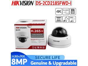 Hikvision Original DS-2CD2185FWD-I 8MP CCTV Camera Network Camera Updatable Camera Audio Alarm Interface POE SD card 30m IR H.265+ IP camera IK10 IP67, (8MP, 6.0mm fixed lens, 1 Pcs)