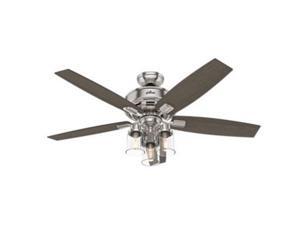 Hunter Bennett 52" 3-Light LED Indoor Ceiling Fan in Nickel/Chrome