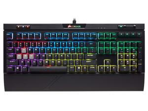wired Mechanical Gaming Keyboard, CORSAIR RGB MK.2 Mechanical Gaming Keyboard - USB Passthrough - Linear and Quiet - Cherry MX Red Switch - RGB LED Backlit