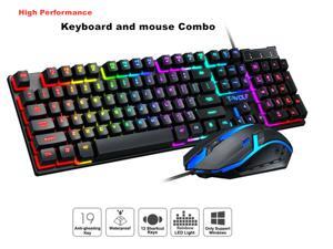 High Performance Keyboard and mouse combo - Rainbow LED Backlit Mechanical Feeling Gaming Keyboard and Mouse Combo for Working or Gaming 104 Keys Ergonomic Multimedia Keyboard High Performance Keyboard and mouse combo - Rainbow LED Backlit Mechanical Feeling Gaming Keyboard and Mouse Combo for Working or Gaming 104 Keys Ergonomic Multimedia Keyboard