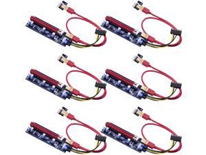 Mailiya 6-Pack PCIe Dual Chip PCI-E 16x to 1x Powered Riser Adapter Card w/ 60cm USB 3.0 Extension Cable & 6 Pin PCI-E to SATA Power Cable - GPU Riser Adapter Extender Cable - Ethereum Mining ETH Mailiya 6-Pack PCIe Dual Chip PCI-E 16x to 1x Powered Riser Adapter Card w/ 60cm USB 3.0 Extension Cable & 6 Pin PCI-E to SATA Power Cable - GPU Riser Adapter Extender Cable - Ethereum Mining ETH