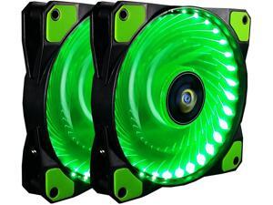 CONISY 120mm PC Case Cooling Fan Super Silent Computer LED High Airflow Cooler Fans - Green (2 Pack) CONISY 120mm PC Case Cooling Fan Super Silent Computer LED High Airflow Cooler Fans - Green (2 Pack)