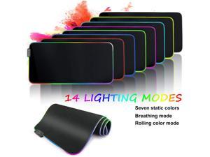 RGB Extended Gaming Mouse pad,Large led Gaming Mouse pad with 14 Lighting Modes and 2 Brightness Levels,Non-Slip and Waterproof Soft Mouse mat Suitable for Gamer/e-Sport pros/Office
