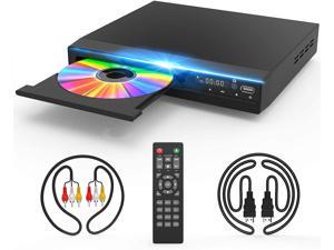 DVD Player for TV, DVD CD Player with HD 1080p Upscaling, HDMI & AV Output (HDMI & AV Cable Included), All-Region Free, Coaxial Port, USB Input, Remote Control Included