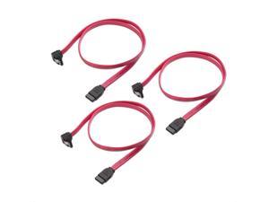 Neeyer 3-Pack 90 Degree Right Angle 18-Inch SATA III 6.0 Gbps Cable Black 
