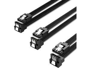 3PACK SATA Cable III 3 Pack 90 Degree Straight to Right Angle 6Gbps HDD SDD SATA Data Cable with Locking Latch 50cm 18 Inch for SATA HDD, SSD, CD Driver, CD Writer, Black 3PACK SATA Cable III 3 Pack 90 Degree Straight to Right Angle 6Gbps HDD SDD SATA Data Cable with Locking Latch 50cm 18 Inch for SATA HDD, SSD, CD Driver, CD Writer, Black
