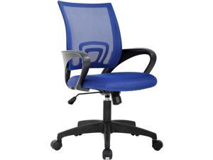 Home Office Chair Ergonomic Desk Chair Mesh Computer Chair with Lumbar Support Armrest Executive Rolling Swivel Adjustable Mid Back Task Chair for Women Adults (Blue)