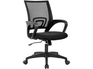Home Office Chair Ergonomic Desk Chair Mesh Computer Chair with Lumbar Support Armrest Executive Rolling Swivel Adjustable Mid Back Task Chair for Women Adults, Black