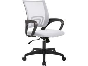 Home Office Chair Ergonomic Desk Chair Mesh Computer Chair with Lumbar Support Armrest Executive Rolling Swivel Adjustable Mid Back Task Chair for Women Adults (White)