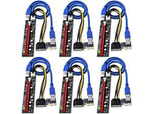 PCIe Riser, High Performance 1x to 16x Powered Riser Adapter Card for Bitcoin Litecoin ETH C oin Mining 6 PIN Powered PCIE Extension Cable GPU Riser Ethereum Mining ETH GPU Extension Cable - 6 Pack PCIe Riser, High Performance 1x to 16x Powered Riser Adapter Card for Bitcoin Litecoin ETH C oin Mining 6 PIN Powered PCIE Extension Cable GPU Riser Ethereum Mining ETH GPU Extension Cable - 6 Pack