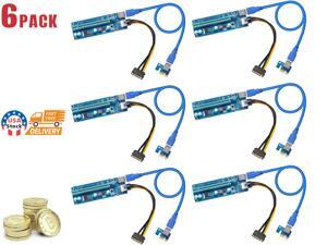 PCIe Riser, High Performance 1x to 16x Powered Riser Adapter Card for Bitcoin Litecoin ETH C oin Mining 6 PIN Powered PCIE Extension Cable GPU Riser Ethereum Mining ETH GPU Extension Cable - 6 Pack PCIe Riser, High Performance 1x to 16x Powered Riser Adapter Card for Bitcoin Litecoin ETH C oin Mining 6 PIN Powered PCIE Extension Cable GPU Riser Ethereum Mining ETH GPU Extension Cable - 6 Pack