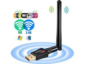 USB WIFI Adapter - 600Mbps Dual Band 2.4G 150Mbps 5G 433Mbps Wireless USB Wifi Adapter, 802.11AC/a/b/g/n  AC600 High Gain Antenna Network Lan Card For Windows 10/XP/Vista/7/8/8.1/10 (32/64bits) MAC OS