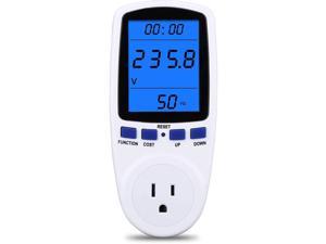 Upgraded Brighter LCD Display Night Vision Power Meter Plug, Power Consumption Monitor Energy Voltage Amps Electricity Usage Monitor, Overload Protection, 7 Display Modes for Energy Saving, Watt Meter
