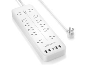 12-Outlets Power Strip Surge Protector(4360 Joules) with Fast Charging USB A&Type-C Ports, Wall Mountable, 1875W/15A, 6 Ft, ETL Listed White