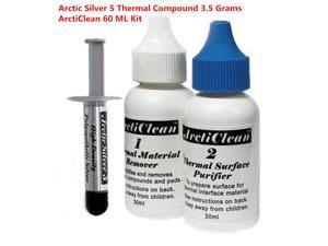 Arctic Silver 5 Thermal Compound 3.5 Grams with ArctiClean 60 ML Kit , Easy to Use and Cleans heatsinks and other computer components in under a minute