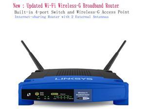New : Updated Linksys WRT54GL Wi-Fi Wireless-G Broadband Router with built-in 4-port Switch and Wireless-G Access Point,Internet-sharing Router with 2 External Antennas up to 54 Mbps