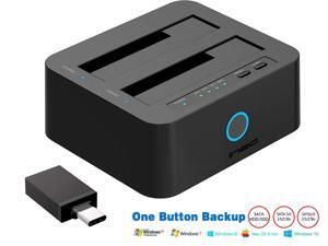 Dual slot Hard Drive docking station, USB 3.0 to SATA Dual-Bay HDD Docking Station 2.5" or 3.5" HDD / SSD with Offline Duplicate / Clone and UASP function, suit for both USB-A & USB-C host computer Dual slot Hard Drive docking station, USB 3.0 to SATA Dual-Bay HDD Docking Station 2.5" or 3.5" HDD / SSD with Offline Duplicate / Clone and UASP function, suit for both USB-A & USB-C host computer