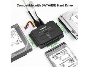 USB 3.0 to IDE SATA Converter Hard Drive Adapter with Power Switch, SATA IDE hard drive dock,  fit 2.5"/3.5" SATA HDD/SSD and IDE HDD Drives Optical Drive, 6TB, 12V 2A Power Adapter, USB 3.0 Cable