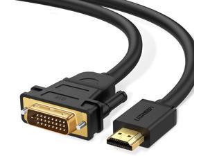 6ft HDMI to DVI Cable Bi Directional DVI-D 24+1 Male to HDMI Male High Speed Adapter Cable Support 1080P Full HD for Raspberry Pi, Roku, Xbox One, PS4 PS3, Graphics Card, Nintendo Switch etc 6FT