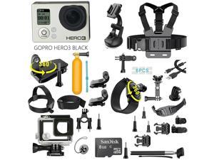 GoPro HERO 3 Edition Camera Black + 40PCS Accessory Kit + Waterproof Case + 8G SD Card