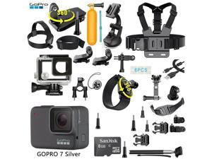 GoPro HERO 7 Silver Edition Touch-Screen Sport Camera + 40 PCS Sports Accessory