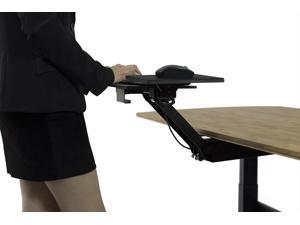 KT2 Ergonomic Sit Stand Under-Desk Computer Keyboard Tray for Standing Desks accessories holder large adjustable height range angle negative tilt slide swivels 360 black