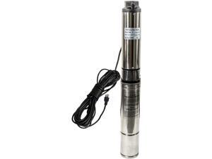 110V 4/" Deep Well Pump 1 HP 33 GPM 207/' Head,100FT Power Cord,Stainless Steel