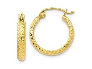 10k Yellow Gold Textured Polished Sparkle Cut Hinged Hoop Earrings Measures 16x15mm Wide 2.8mm Thick Jewelry Gifts for W 10k Yellow Gold Textured Polished Sparkle Cut Hinged Hoop Earrings Measures 16x15mm Wide 2.8mm Thick Jewelry Gifts for W