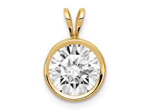 14k Yellow Gold Polished Open back 8mm CZ Cubic Zirconia Simulated Diamond Bezel Pendant Necklace Measures 14x9mm Jewelr 14k Yellow Gold Polished Open back 8mm CZ Cubic Zirconia Simulated Diamond Bezel Pendant Necklace Measures 14x9mm Jewelr