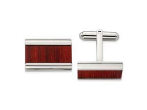Stainless Steel Polished Red Orange Wood Inlay Cuff Links Jewelry Gifts for Men Stainless Steel Polished Red Orange Wood Inlay Cuff Links Jewelry Gifts for Men