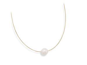 16 Inch 24 Karat 14k Gold Plated 925 Sterling Silver Necklace With a 13mm White Freshwater Cultured Pearl Jewelry Gifts 16 Inch 24 Karat 14k Gold Plated 925 Sterling Silver Necklace With a 13mm White Freshwater Cultured Pearl Jewelry Gifts