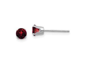 14k White Gold Post Earrings 4mm Garnet Stud Earrings Measures 4x4mm Wide Jewelry Gifts for Women 14k White Gold Post Earrings 4mm Garnet Stud Earrings Measures 4x4mm Wide Jewelry Gifts for Women