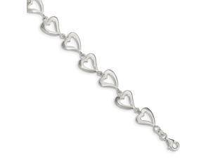 925 Sterling Silver Polished Love Heart Bracelet 7.5 Inch Jewelry Gifts for Women 925 Sterling Silver Polished Love Heart Bracelet 7.5 Inch Jewelry Gifts for Women