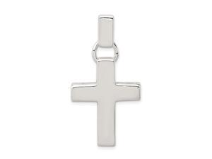 925 Sterling Silver Polished Open back Engravable (front only) Modern Squared Religious Faith Cross Pendant Necklace Jew 925 Sterling Silver Polished Open back Engravable (front only) Modern Squared Religious Faith Cross Pendant Necklace Jew