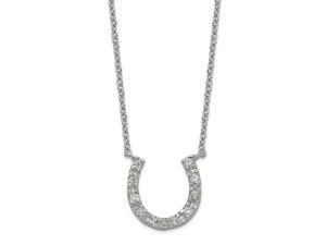 925 Sterling Silver Polished CZ Cubic Zirconia Simulated Diamond Horseshoe Necklace 16 Inch Spring Ring Jewelry Gifts fo 925 Sterling Silver Polished CZ Cubic Zirconia Simulated Diamond Horseshoe Necklace 16 Inch Spring Ring Jewelry Gifts fo