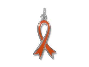 925 Sterling Silver Orange Enamel Awareness Ribbon Charm Pendant Necklace Orange Indicates Awareness For Leukemia Hunger 925 Sterling Silver Orange Enamel Awareness Ribbon Charm Pendant Necklace Orange Indicates Awareness For Leukemia Hunger