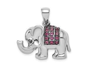 925 Sterling Silver Open back Polished Rhodolite Elephant Pendant Necklace Jewelry Gifts for Women 925 Sterling Silver Open back Polished Rhodolite Elephant Pendant Necklace Jewelry Gifts for Women