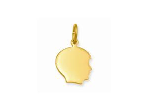14k Gold Plated Solid Polished Small Engravable Boys Head Charm Pendant Necklace Jewelry Gifts for Women 14k Gold Plated Solid Polished Small Engravable Boys Head Charm Pendant Necklace Jewelry Gifts for Women