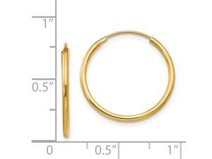14k Yellow Gold Hollow Polished Endless Hoop Earrings Measures 17x17mm Jewelry Gifts for Women 14k Yellow Gold Hollow Polished Endless Hoop Earrings Measures 17x17mm Jewelry Gifts for Women