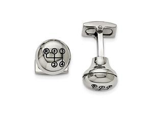 Stainless Steel Polished Stick Shift Design Enameled Cuff Links Jewelry Gifts for Men Stainless Steel Polished Stick Shift Design Enameled Cuff Links Jewelry Gifts for Men