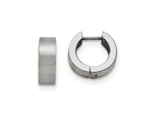 Stainless Steel Brushed Satin Round Hinged Hoop Earings Measures 11mm long 5mm Thick Jewelry Gifts for Women Stainless Steel Brushed Satin Round Hinged Hoop Earings Measures 11mm long 5mm Thick Jewelry Gifts for Women