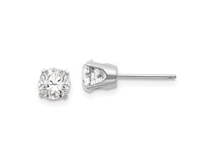 14k White Gold Post Earrings 5mm White Topaz Stud Earrings Measures 5x5mm Wide Jewelry Gifts for Women 14k White Gold Post Earrings 5mm White Topaz Stud Earrings Measures 5x5mm Wide Jewelry Gifts for Women