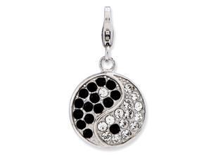 925 Sterling Silver Polished Fancy Lobster Closure Enameled 3 d Ying Yang Sign With Lobster Clasp Charm Pendant Necklace 925 Sterling Silver Polished Fancy Lobster Closure Enameled 3 d Ying Yang Sign With Lobster Clasp Charm Pendant Necklace