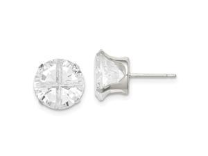 925 Sterling Silver Laser cut Snap setting Post Earrings 10mm Round 4 Prong CZ Cubic Zirconia Simulated Diamond Stud Ear 925 Sterling Silver Laser cut Snap setting Post Earrings 10mm Round 4 Prong CZ Cubic Zirconia Simulated Diamond Stud Ear