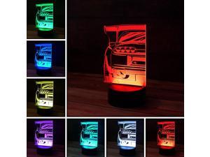 7 Color LED Lamp Base w USB & Touch control 3D New York City Desk Light 